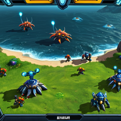 Home 6 Tower Defense Game Scene**
"A brightly lit, family-friendly scene from a StarCraft II Arcade tower defense game. Towers are visibly defending against waves of cartoony, non-threatening alien creatures on a grassy landscape. User interface elements are clean and intuitive. Fully clothed characters (if any) are present in appropriate attire. Safe for work, appropriate content, professional game art, perfect anatomy, natural proportions, high quality."
**