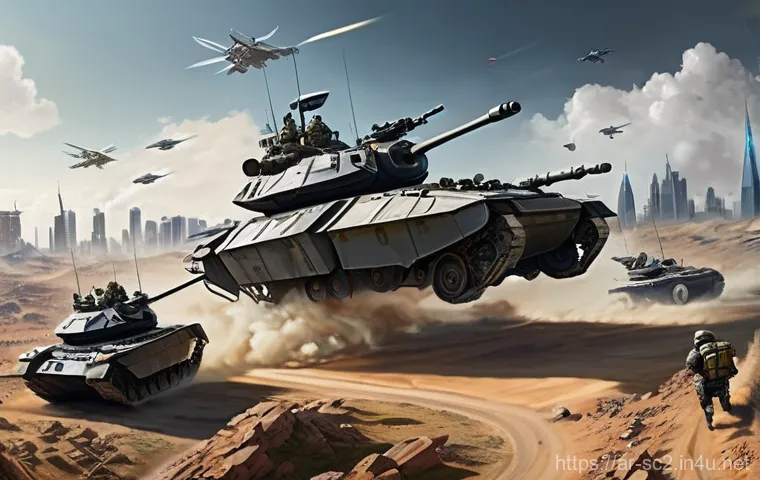 스타크래프트2 병력 이동 명령 - **Prompt:** "A sprawling futuristic battlefield scene during an intense, coordinated skirmish. Diver... 스타크래프트2 병력 이동 명령 - **Prompt:** "A sprawling futuristic battlefield scene during an intense, coordinated skirmish. Diver...