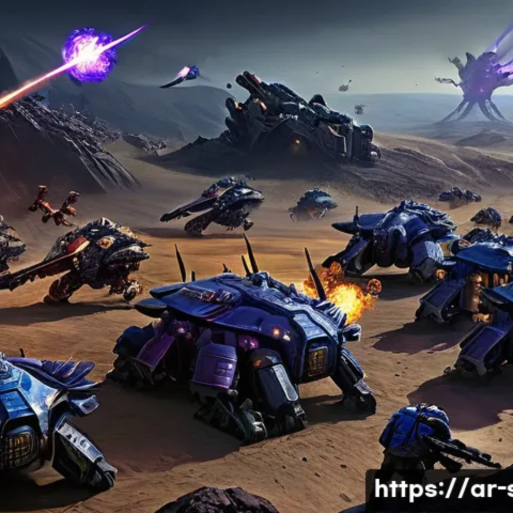 스타크래프트2 캠페인 모드 공략 - **Terran Defensive Stand Against Zerg Swarm**
A highly detailed, cinematic rendering of a desper...
